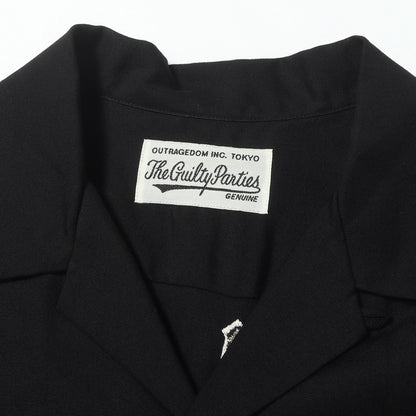 天国東京 虎 刺繍 オープンカラー レーヨン 半袖シャツ(50'S SHIRT S/S)