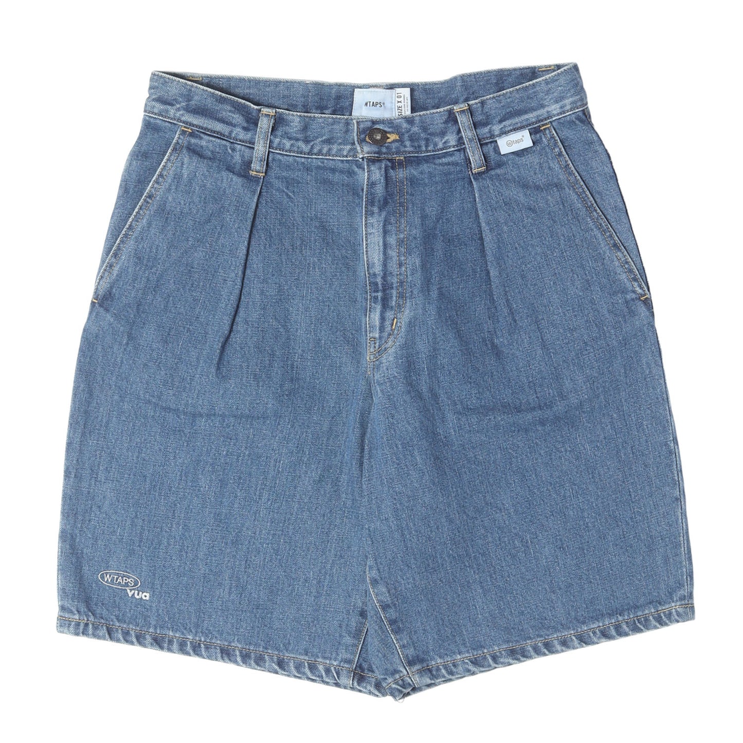 26SS ストーンバイオブリーチ加工 1タック デニム ショーツ(BLUES STRAIGHT / SHORTS / COTTON. DENIM)