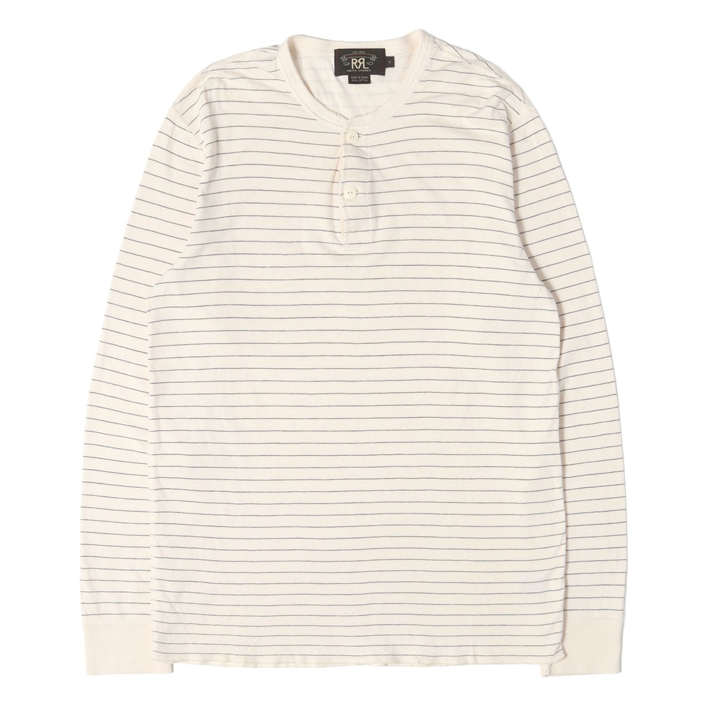 ボーダー ヘンリーネック ロングスリーブ Tシャツ