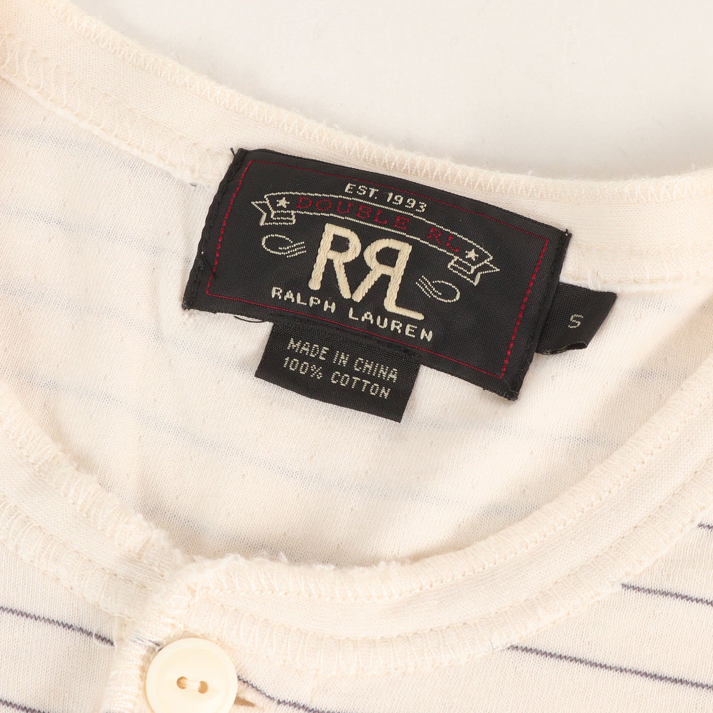ボーダー ヘンリーネック ロングスリーブ Tシャツ