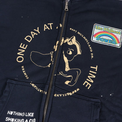 26SS ダメージ加工 オーバーサイズ フルジップ スウェットパーカー(Treatment Center Zip Up Hoodie)