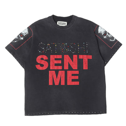 26SS ダメージ加工 スタッズ付き オーバーサイズ Tシャツ(SATOSHI SENT ME TEE)