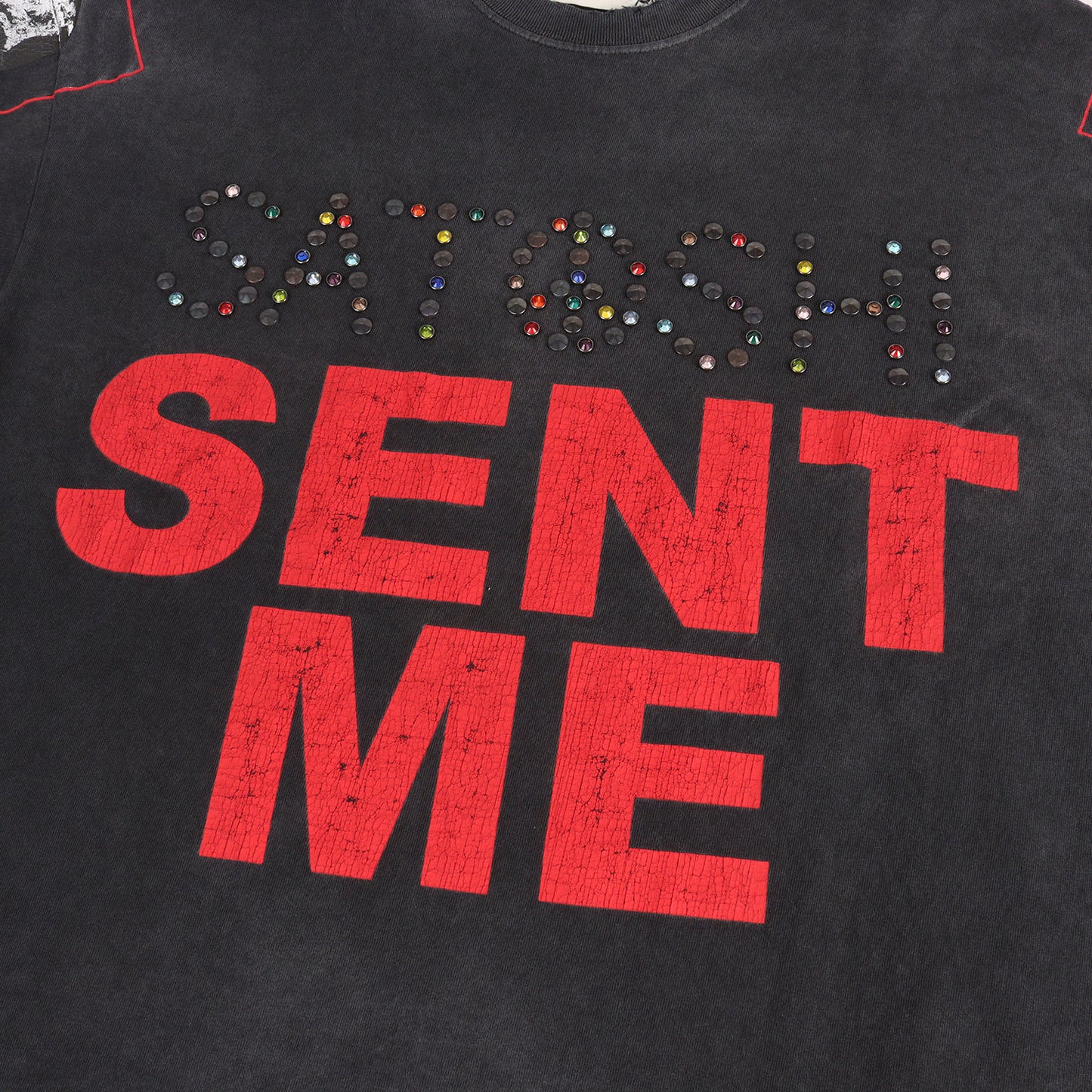 26SS ダメージ加工 スタッズ付き オーバーサイズ Tシャツ(SATOSHI SENT ME TEE)