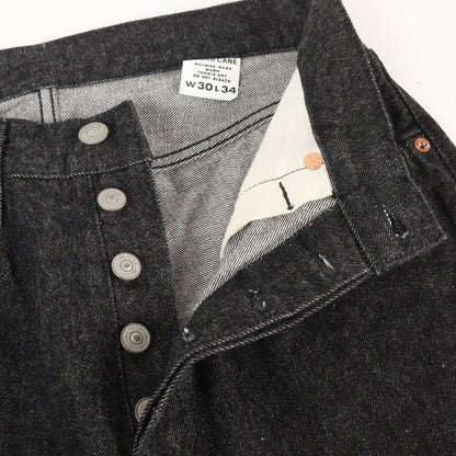 1947年モデル 5ポケット ボタンフライ ブラック デニムパンツ (14.25oz. BLACK DENIM 1947 MODEL)