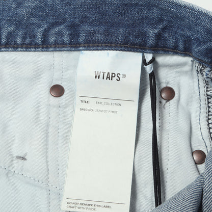 25AW ストーンバイオブリーチ加工 ワイド デニムパンツ(BLUES STRAIGHT / TROUSERS /COTTON. DENIM)