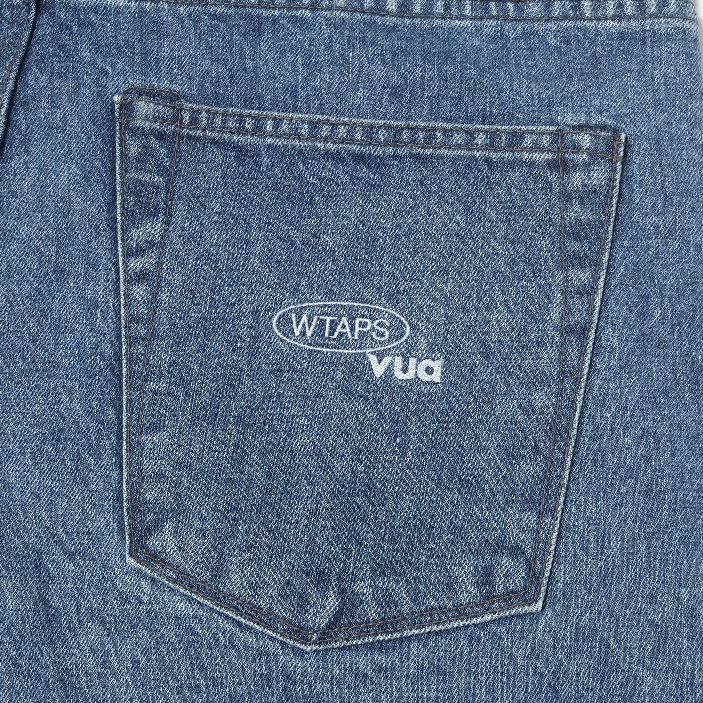 25AW ストーンバイオブリーチ加工 ワイド デニムパンツ(BLUES STRAIGHT / TROUSERS /COTTON. DENIM)