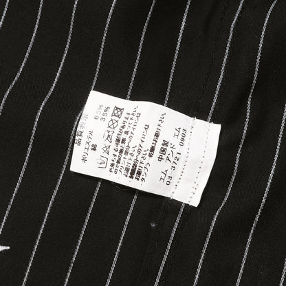 21SS ワッペン付き ピンストライプ ワーク 半袖シャツ(STRIPE WORK SHIRT BLACK)