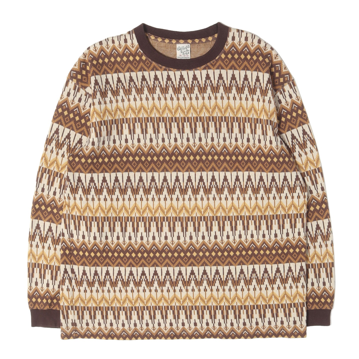 21AW ジャガード ネイティブボーダー柄 ロングスリーブ カットソー(JACQUARD BORDER DROP SHOULDER L/S CUTSEW)