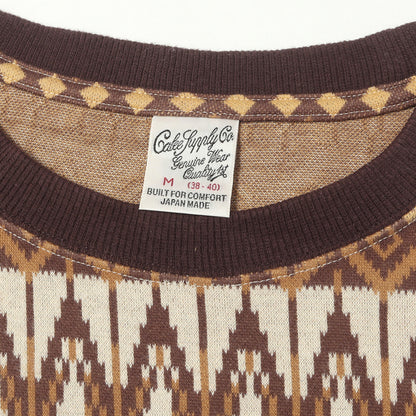 21AW ジャガード ネイティブボーダー柄 ロングスリーブ カットソー(JACQUARD BORDER DROP SHOULDER L/S CUTSEW)