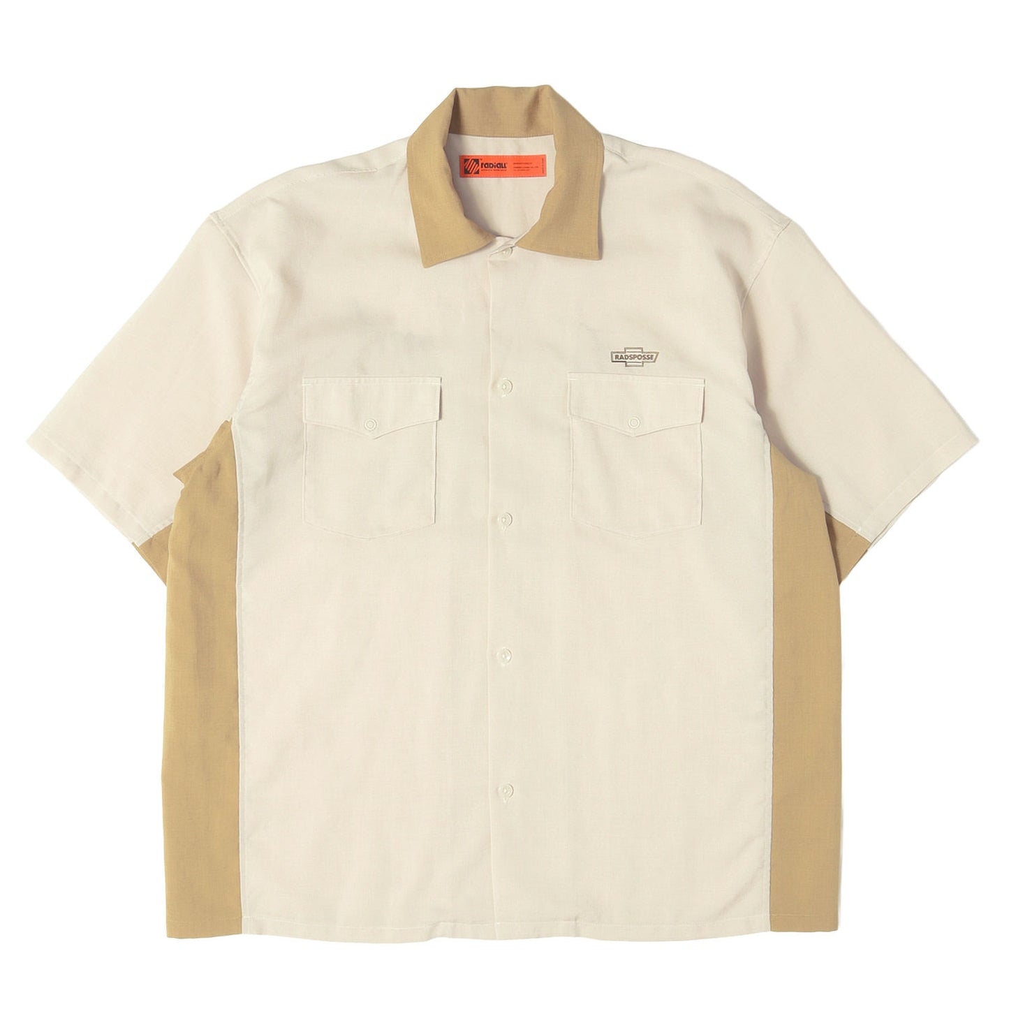 23SS チェーン刺繍 2トーン ワーク 半袖シャツ(HAMMOND OPEN COLLARED SHIRT S/S)