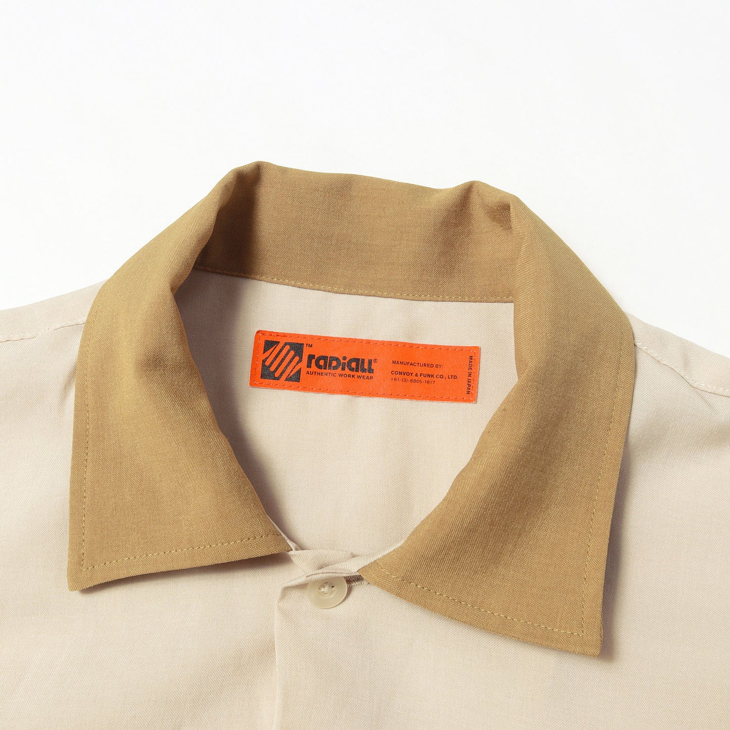 23SS チェーン刺繍 2トーン ワーク 半袖シャツ(HAMMOND OPEN COLLARED SHIRT S/S)