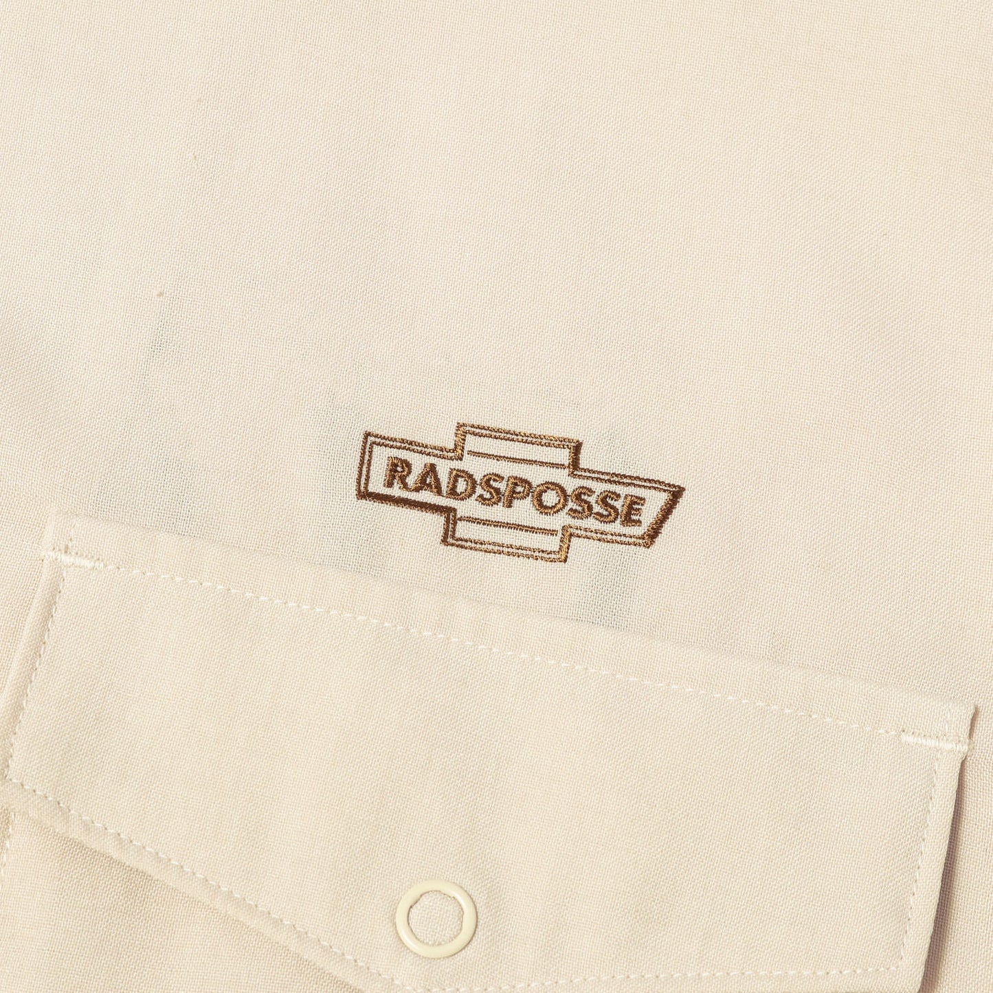 23SS チェーン刺繍 2トーン ワーク 半袖シャツ(HAMMOND OPEN COLLARED SHIRT S/S)