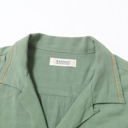 20SS MASH UP別注 チェーン刺繍 オープンカラー レーヨン 半袖シャツ