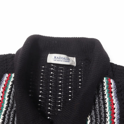 25SS ストライプ コットンニット 半袖シャツ(NUMBER FIVE SOUTH REGULAR COLLARED SWEATER S/S)