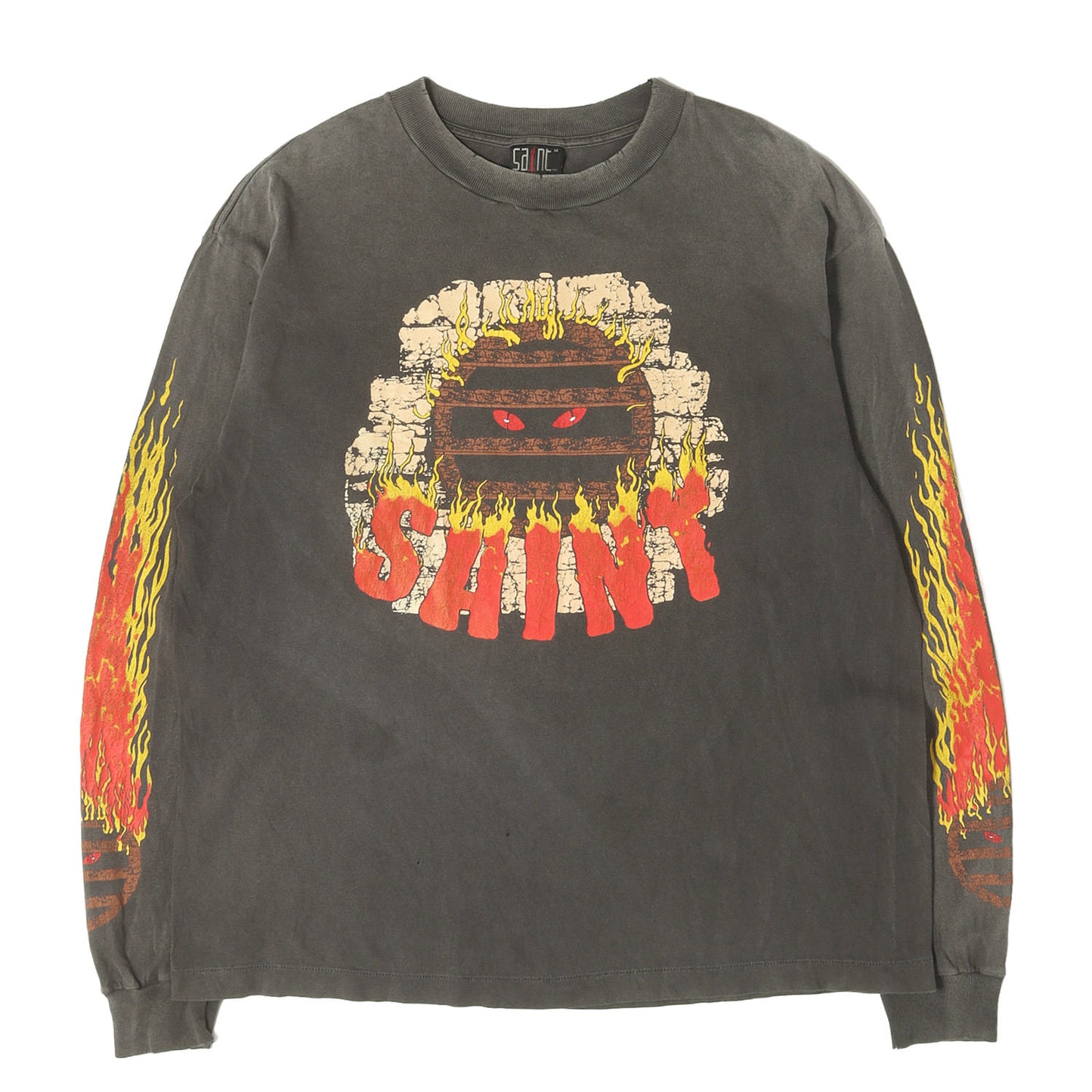 24AW ヴィンテージ加工 ロングスリーブ Tシャツ(LS TEE / LIVE IN HELL)