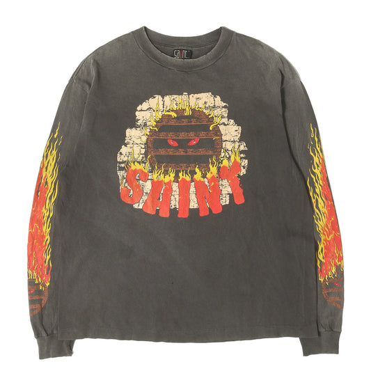 24AW ヴィンテージ加工 ロングスリーブ Tシャツ(LS TEE / LIVE IN HELL)