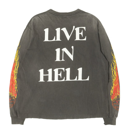 24AW ヴィンテージ加工 ロングスリーブ Tシャツ(LS TEE / LIVE IN HELL)