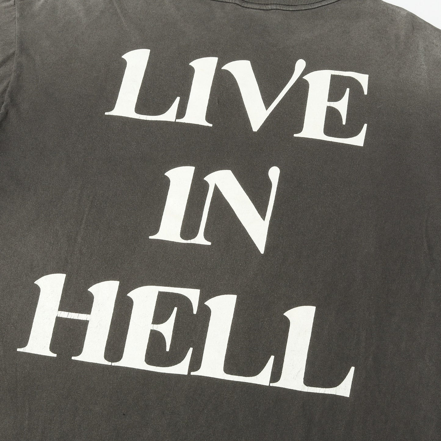 24AW ヴィンテージ加工 ロングスリーブ Tシャツ(LS TEE / LIVE IN HELL)