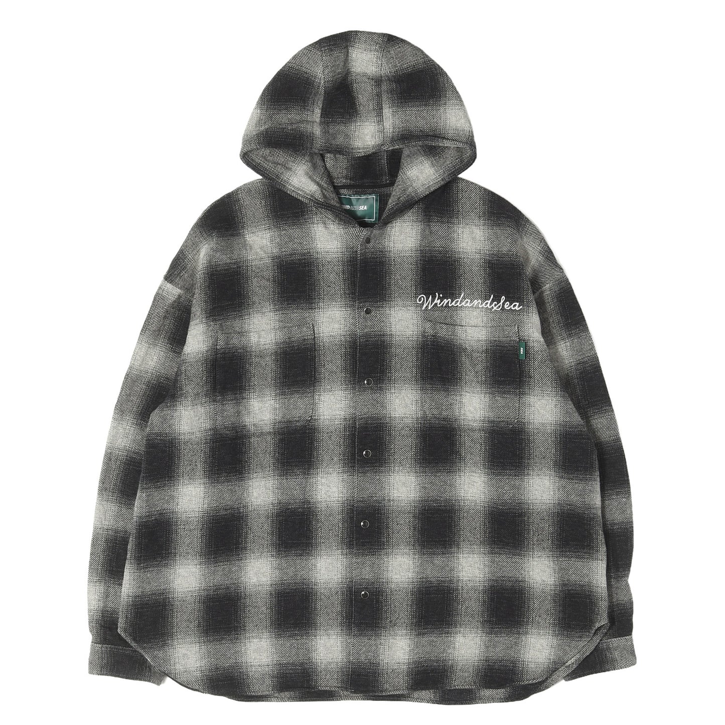 24AW フード付き オンブレチェック ヘビー ネルシャツ