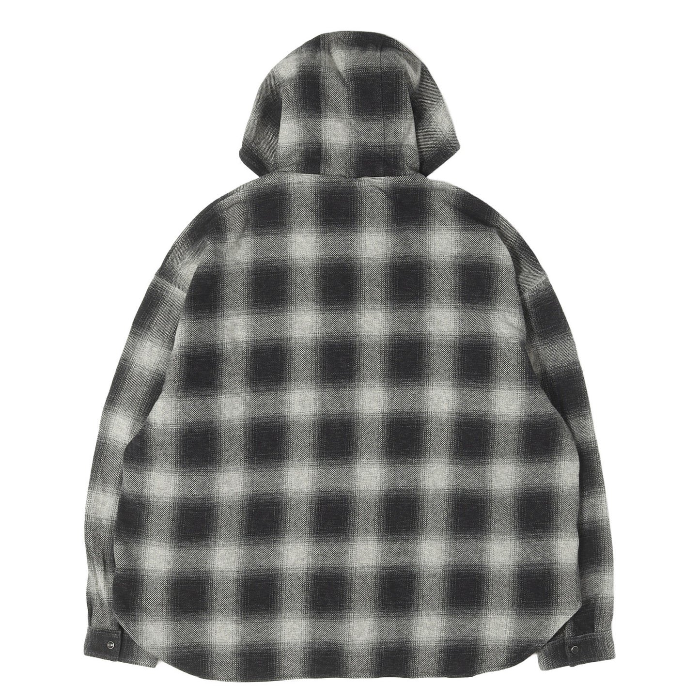 24AW フード付き オンブレチェック ヘビー ネルシャツ