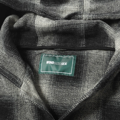 24AW フード付き オンブレチェック ヘビー ネルシャツ