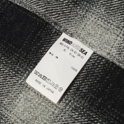 24AW フード付き オンブレチェック ヘビー ネルシャツ