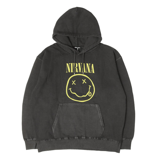 26SS ×Nirvana ピグメントダイ加工 スウェットパーカー (SMILEY HOODED SWEATSHIRT)