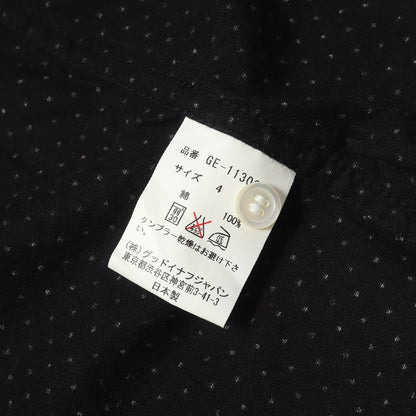 クラシックロゴ刺繍 袖ジップ付き ピンドット柄 フランネルシャツ