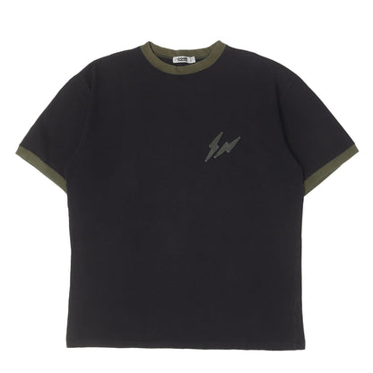 90s ×ELECTRIC COTTAGE アップリケロゴ リンガー Tシャツ(1997年モデル)