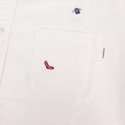 刺繍柄 オックスフォードシャツ