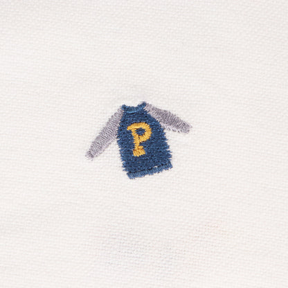 刺繍柄 オックスフォードシャツ