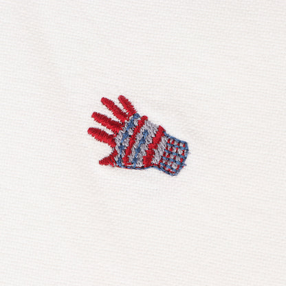 刺繍柄 オックスフォードシャツ