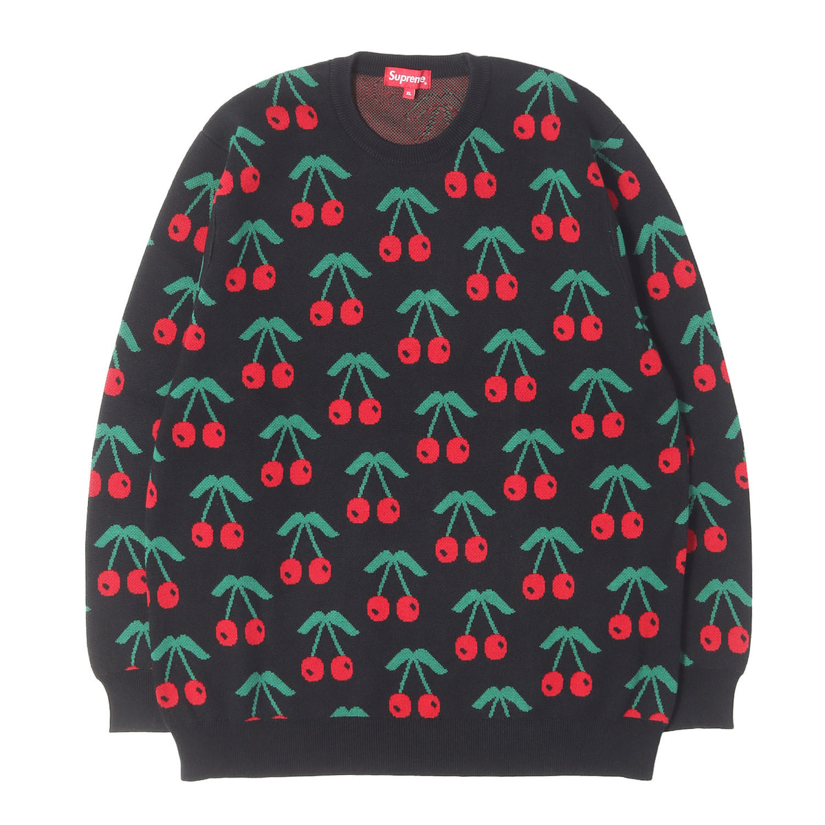 チェリー柄 クルーネック ニット セーター(Cherries Sweater)