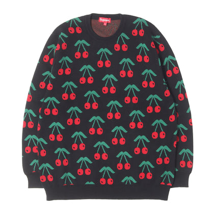 チェリー柄 クルーネック ニット セーター(Cherries Sweater)