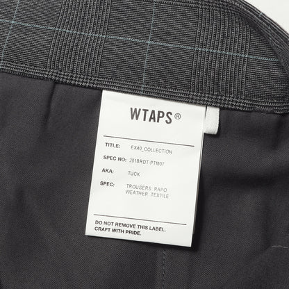 20SS グレンチェック 2タック ストレッチ ワークパンツ(TUCK / TROUSERS.RAPO. WEATHER. TEXTILE)