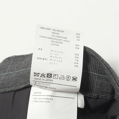 20SS グレンチェック 2タック ストレッチ ワークパンツ(TUCK / TROUSERS.RAPO. WEATHER. TEXTILE)