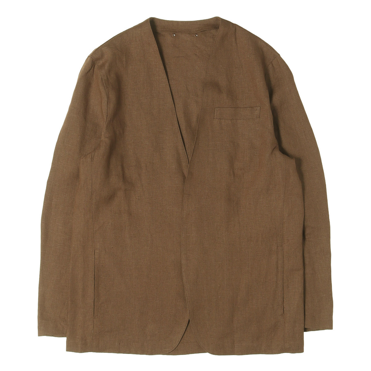 21SS リネンキャンバス ノーカラー ジャケット(LINEN CANVAS NO COLLAR JACKET)