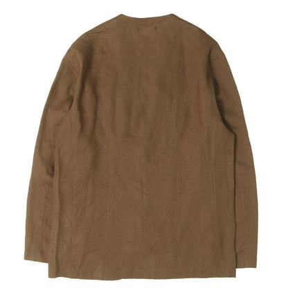 21SS リネンキャンバス ノーカラー ジャケット(LINEN CANVAS NO COLLAR JACKET)