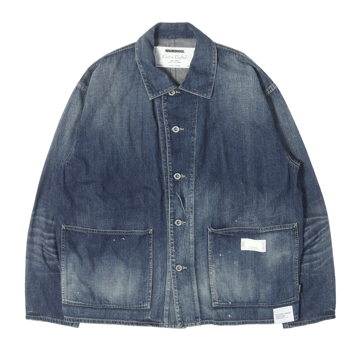 25SS ウォッシュド デニム カバーオール ジャケット(WASHED LW DENIM COVERALL JACKET)