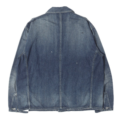 25SS ウォッシュド デニム カバーオール ジャケット(WASHED LW DENIM COVERALL JACKET)