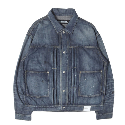 24SS ヴィンテージ加工 ライトオンス デニムジャケット (WASHED LIGHTWEIGHT DENIM JACKET)