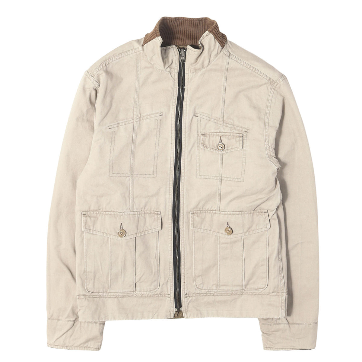 00s OLD GAP ウォッシュ加工 リバーシブル コットンツイル ジップ ジャケット