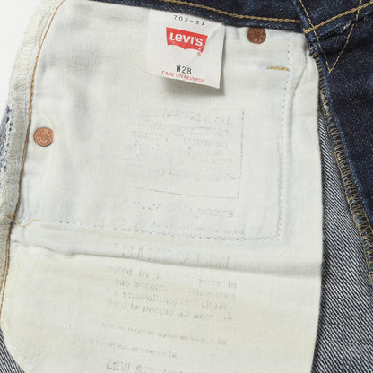 [希少 濃紺] 90s 702XX シンチバック付き デニムパンツ / 日本製 ボタン裏刻印J22