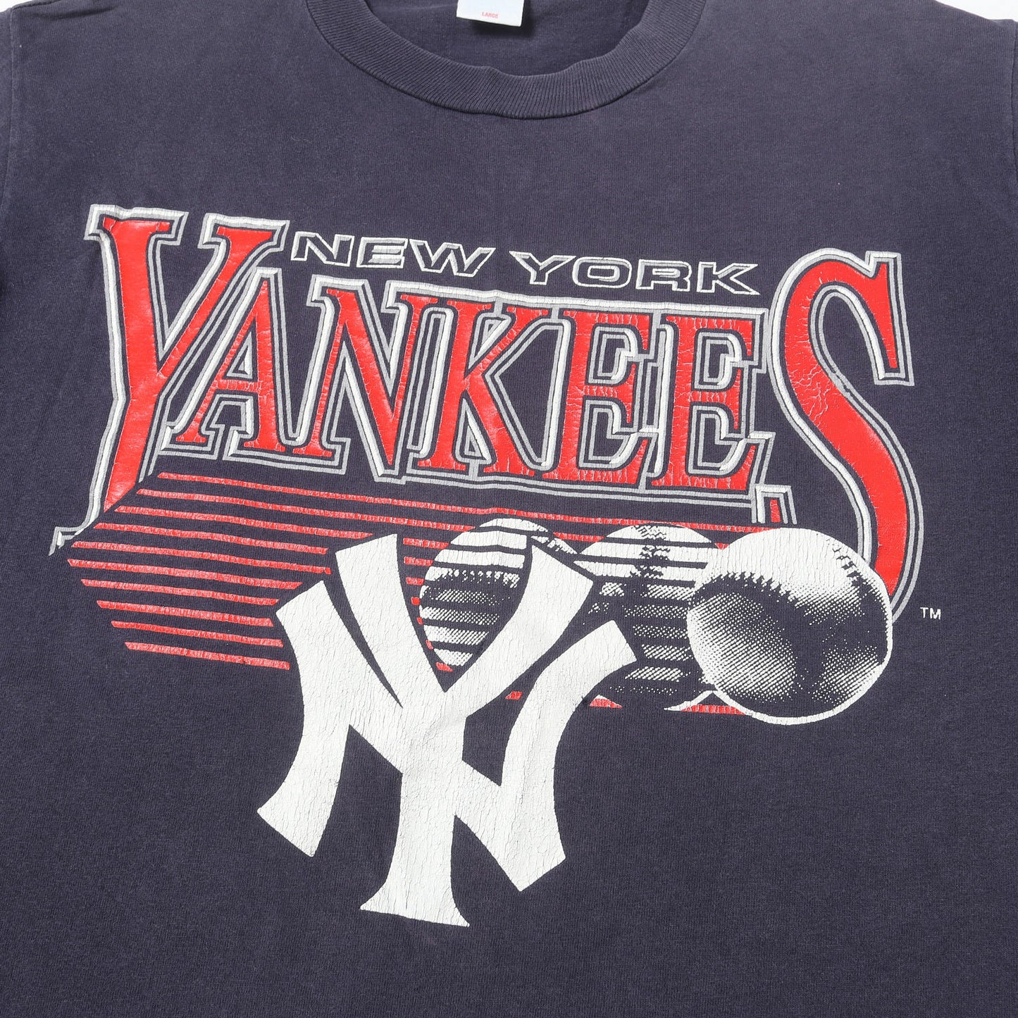 90s MLB ニューヨーク・ヤンキース ロゴプリント Tシャツ / メキシコ製 LOGO 7