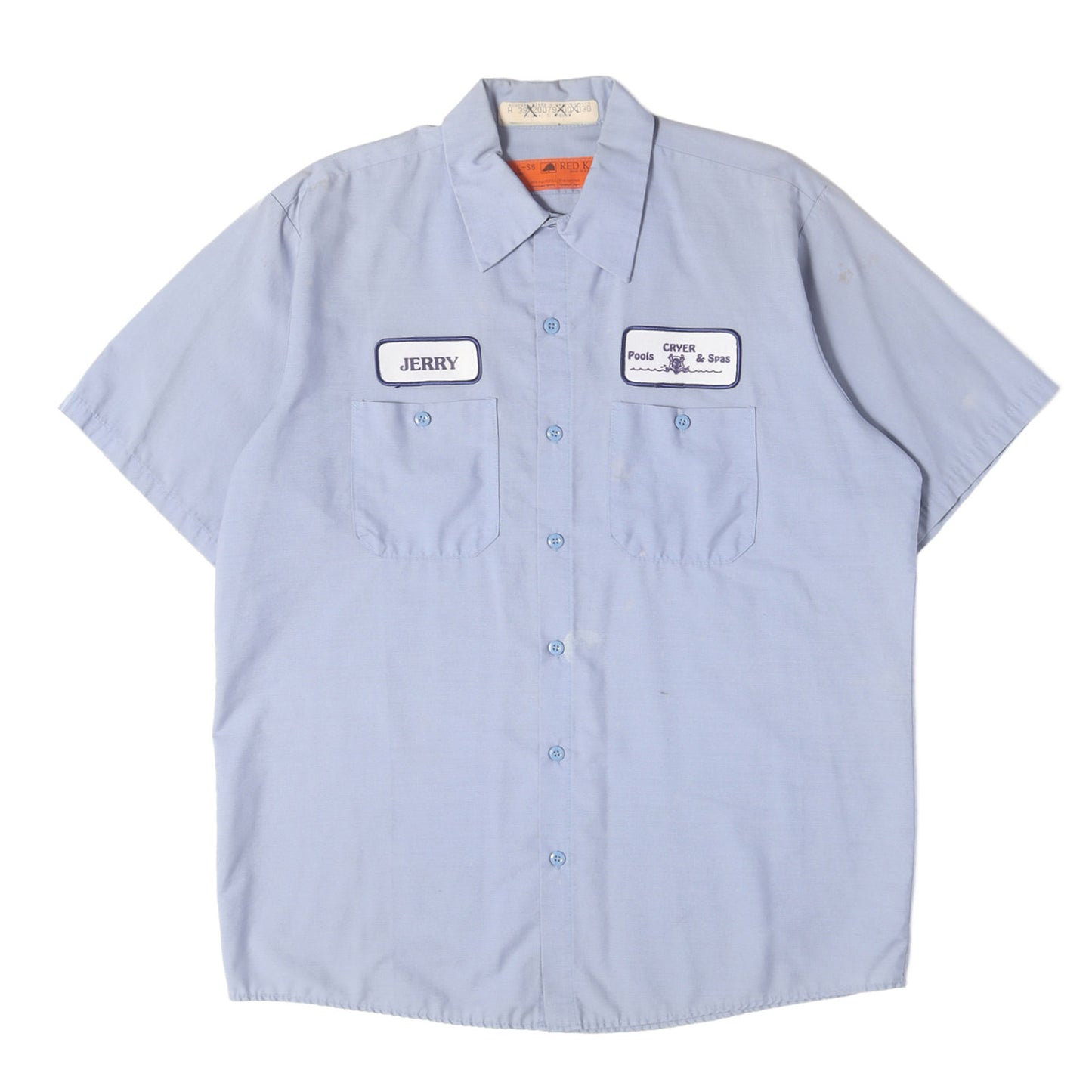 [雰囲気抜群] 90s ワッペン付き ポリコットン ワーク 半袖 シャツ / USA製 RED KAP