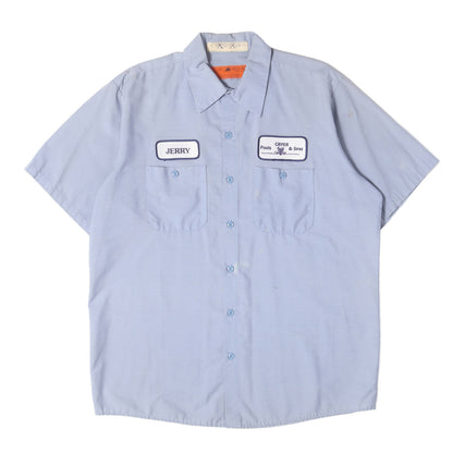 [雰囲気抜群] 90s ワッペン付き ポリコットン ワーク 半袖 シャツ / USA製 RED KAP