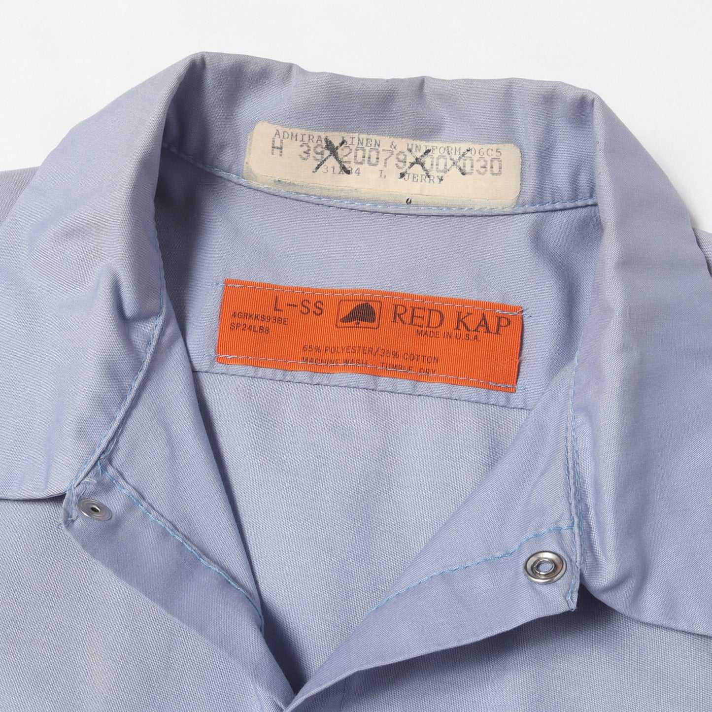 [雰囲気抜群] 90s ワッペン付き ポリコットン ワーク 半袖 シャツ / USA製 RED KAP