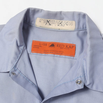 [雰囲気抜群] 90s ワッペン付き ポリコットン ワーク 半袖 シャツ / USA製 RED KAP