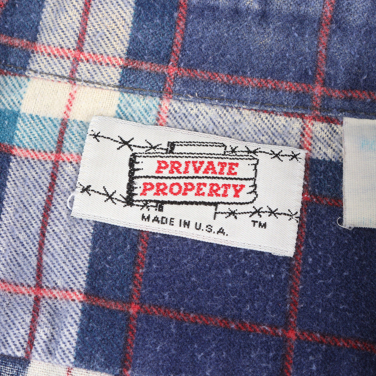80s プリント チェック フランネルシャツ / USA製 PRIVATE PROPERTY