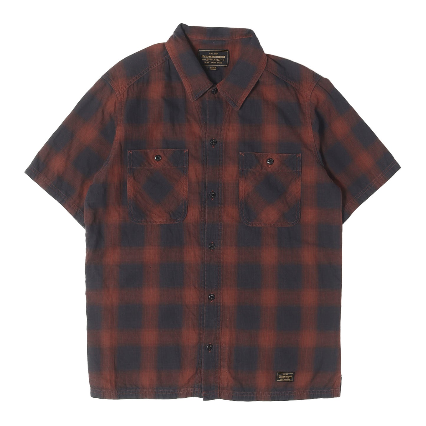 オンブレチェック ワーク 半袖シャツ(B&C / C-SHIRTS. SS)